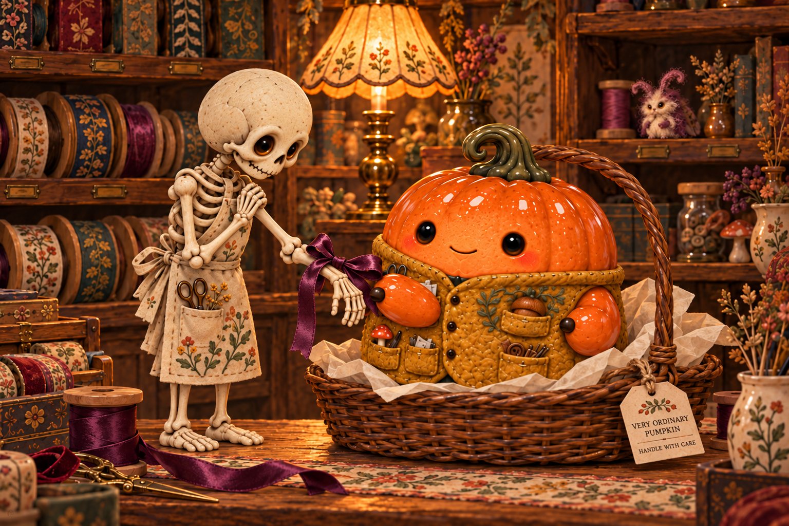 A warmly lit craft shop scene accompanying this Felt Presence story.